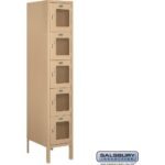 12" Wide Five Tier Box Style See-Through Metal Locker - 1 Wide - 5 Feet High - 18" Deep by Salsbury - Image 5