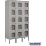 12" Wide Five Tier Box Style See-Through Metal Locker - 3 Wide - 5 Feet High - 12" Deep by Salsbury - Image 4