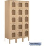 12" Wide Five Tier Box Style See-Through Metal Locker - 3 Wide - 5 Feet High - 15" Deep by Salsbury - Image 6