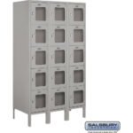 12" Wide Five Tier Box Style See-Through Metal Locker - 3 Wide - 5 Feet High - 18" Deep by Salsbury - Image 4