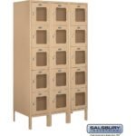 12" Wide Five Tier Box Style See-Through Metal Locker - 3 Wide - 5 Feet High - 18" Deep by Salsbury - Image 6