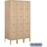 12" Wide Five Tier Box Style Standard Metal Locker - 3 Wide - 5 Feet High - 18" Deep by Salsbury - Image 2