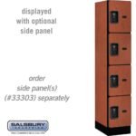12" Wide Four Tier Designer Wood Locker - 1 Wide - 5 Feet High - 18" Deep by Salsbury - Image 13