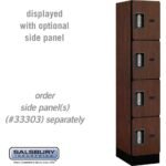 12" Wide Four Tier Designer Wood Locker - 1 Wide - 5 Feet High - 18" Deep by Salsbury - Image 24