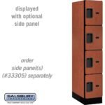 12" Wide Four Tier Designer Wood Locker - 1 Wide - 5 Feet High - 21" Deep by Salsbury - Image 11