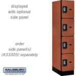 12" Wide Four Tier Designer Wood Locker - 1 Wide - 5 Feet High - 21" Deep by Salsbury - Image 15