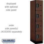 12" Wide Four Tier Designer Wood Locker - 1 Wide - 5 Feet High - 21" Deep by Salsbury - Image 22