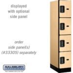 12" Wide Four Tier Designer Wood Locker - 1 Wide - 5 Feet High - 21" Deep by Salsbury - Image 27
