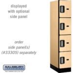 12" Wide Four Tier Designer Wood Locker - 1 Wide - 5 Feet High - 21" Deep by Salsbury - Image 29