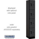 12" Wide Four Tier Designer Wood Locker - 1 Wide - 6 Feet High - 18" Deep by Salsbury