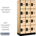 12" Wide Four Tier Designer Wood Locker - 3 Wide - 6 Feet High - 18" Deep by Salsbury - Image 26
