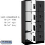 12" Wide Four Tier Designer Wood Locker - 3 Wide - 6 Feet High - 18" Deep by Salsbury - Image 32