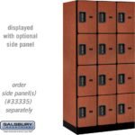 12" Wide Four Tier Designer Wood Locker - 3 Wide - 6 Feet High - 21" Deep by Salsbury - Image 12
