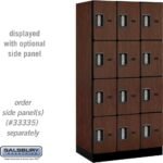 12" Wide Four Tier Designer Wood Locker - 3 Wide - 6 Feet High - 21" Deep by Salsbury - Image 24