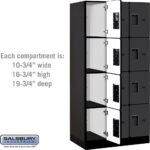 12" Wide Four Tier Designer Wood Locker - 3 Wide - 6 Feet High - 21" Deep by Salsbury - Image 32