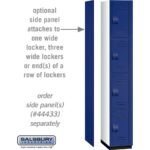 12" Wide Four Tier Heavy Duty Plastic Locker - 1 Wide - 6 Feet High - 18" Deep - Blue by Salsbury - Image 2