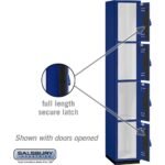 12" Wide Four Tier Heavy Duty Plastic Locker - 1 Wide - 6 Feet High - 18" Deep - Blue by Salsbury - Image 3