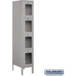 12" Wide Four Tier See-Through Metal Locker - 1 Wide - 5 Feet High - 18" Deep by Salsbury - Image 3