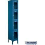 12" Wide Four Tier See-Through Metal Locker - 1 Wide - 6 Feet High - 15" Deep by Salsbury