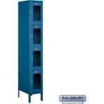 12" Wide Four Tier See-Through Metal Locker - 1 Wide - 6 Feet High - 18" Deep by Salsbury