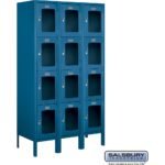 12" Wide Four Tier See-Through Metal Locker - 3 Wide - 5 Feet High - 15" Deep by Salsbury - Image 2