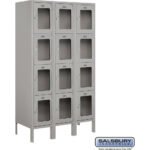 12" Wide Four Tier See-Through Metal Locker - 3 Wide - 5 Feet High - 15" Deep by Salsbury - Image 4