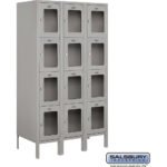 12" Wide Four Tier See-Through Metal Locker - 3 Wide - 5 Feet High - 18" Deep by Salsbury - Image 3