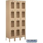 12" Wide Four Tier See-Through Metal Locker - 3 Wide - 6 Feet High - 12" Deep by Salsbury - Image 5