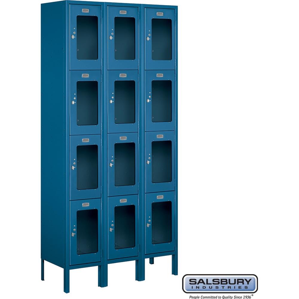 12-inch-wide-four-tier-see-through-metal-locker-3-wide-6-feet-high-12-inch-deep-by-salsbury-by-salsbury-fk-111230-1 12" Wide Four Tier See-Through Metal Locker - 3 Wide - 6 Feet High - 12" Deep by Salsbury - Image 1