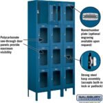 12" Wide Four Tier See-Through Metal Locker - 3 Wide - 6 Feet High - 12" Deep by Salsbury - Image 7