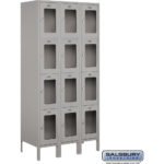 12" Wide Four Tier See-Through Metal Locker - 3 Wide - 6 Feet High - 18" Deep by Salsbury - Image 3