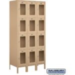 12" Wide Four Tier See-Through Metal Locker - 3 Wide - 6 Feet High - 18" Deep by Salsbury - Image 6