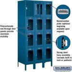 12" Wide Four Tier See-Through Metal Locker - 3 Wide - 6 Feet High - 18" Deep by Salsbury - Image 7