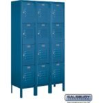 12" Wide Four Tier Standard Metal Locker - 3 Wide - 5 Feet High - 12" Deep by Salsbury - Image 2