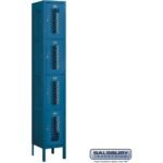 12" Wide Four Tier Vented Metal Locker - 1 Wide - 6 Feet High - 12" Deep by Salsbury