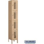 12" Wide Four Tier Vented Metal Locker - 1 Wide - 6 Feet High - 15" Deep by Salsbury - Image 6