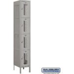 12" Wide Four Tier Vented Metal Locker - 1 Wide - 6 Feet High - 18" Deep by Salsbury - Image 4