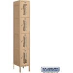 12" Wide Four Tier Vented Metal Locker - 1 Wide - 6 Feet High - 18" Deep by Salsbury - Image 6