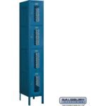 12" Wide Four Tier Vented Metal Locker - 1 Wide - 6 Feet High - 18" Deep by Salsbury