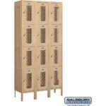 12" Wide Four Tier Vented Metal Locker - 3 Wide - 6 Feet High - 12" Deep by Salsbury - Image 5