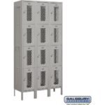 12" Wide Four Tier Vented Metal Locker - 3 Wide - 6 Feet High - 15" Deep by Salsbury - Image 3