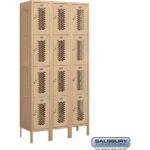 12" Wide Four Tier Vented Metal Locker - 3 Wide - 6 Feet High - 15" Deep by Salsbury - Image 6