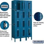 12" Wide Four Tier Vented Metal Locker - 3 Wide - 6 Feet High - 15" Deep by Salsbury - Image 7