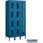 12" Wide Four Tier Vented Metal Locker - 3 Wide - 6 Feet High - 18" Deep by Salsbury