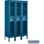 12" Wide Single Tier See-Through Metal Locker - 3 Wide - 5 Feet High - 12" Deep by Salsbury - Image 2
