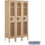 12" Wide Single Tier See-Through Metal Locker - 3 Wide - 5 Feet High - 12" Deep by Salsbury - Image 5