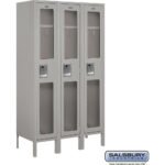 12" Wide Single Tier See-Through Metal Locker - 3 Wide - 5 Feet High - 15" Deep by Salsbury - Image 3