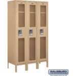 12" Wide Single Tier See-Through Metal Locker - 3 Wide - 5 Feet High - 15" Deep by Salsbury - Image 6