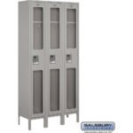 12" Wide Single Tier See-Through Metal Locker - 3 Wide - 6 Feet High - 12" Deep by Salsbury - Image 4