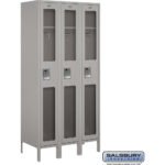 12" Wide Single Tier See-Through Metal Locker - 3 Wide - 6 Feet High - 18" Deep by Salsbury - Image 3